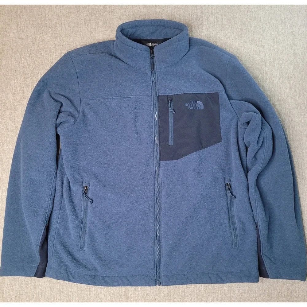 North Face Campshire Mens L Full Zip Fleece Jacket Blue Sherpa Lined NF0A33QW